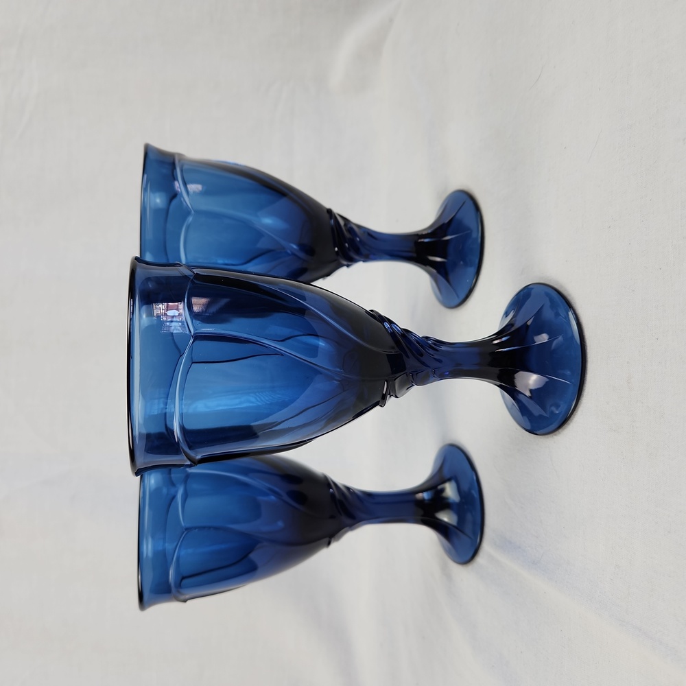 Noritake Sweet Swirl, Midnight Blue 10 oz Waterglasses/ Ice Tes Glasses